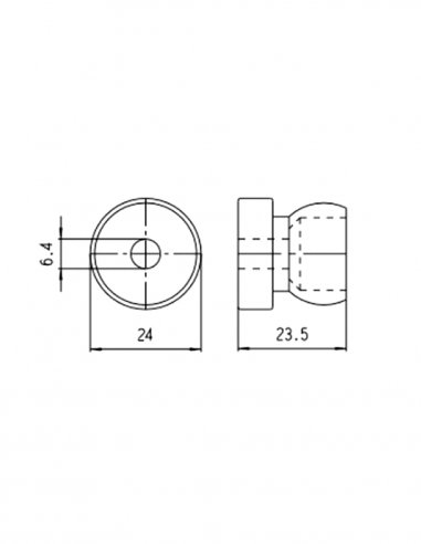 1/2 Fixed Mount ID 6,4 mm