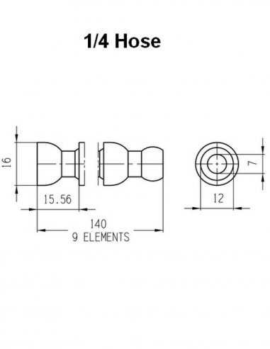Rollo de Manguera Flexible Articulada 1/4 7,5 Mt
