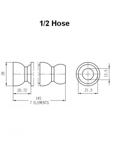 1/2 Coolant Hose System 16 Elements Leng 320 mm