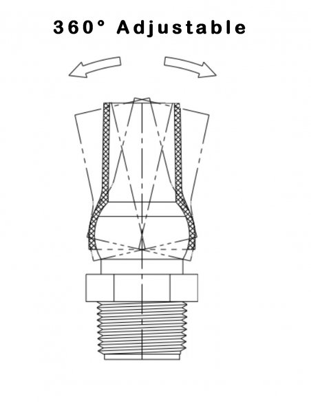 Round Nozzle ID 8 mm with 3/8 NPT Connector
