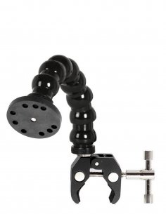 Braccio Flessibile Piastra Tonda con Morsetto - 20 cm
