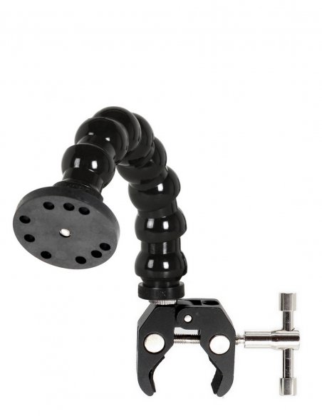 Flexible Arm with Plate Round and Clamp - 20 cm
