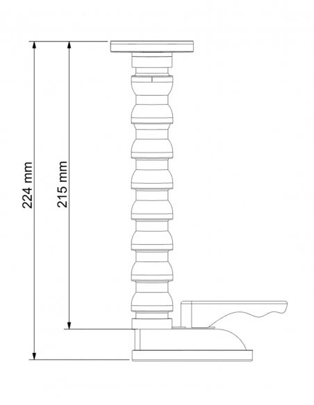 Flexible Arm with Plate Round and Suction Cup - 20 cm