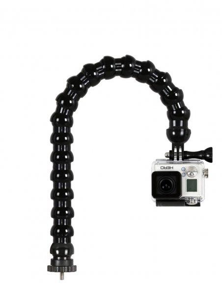 Bras Flexible Support Caméra Gopro DJI Osmo avec Embase Filet Mâle de 1/4 UNC et Rondelle Frein Photographique - 45 cm