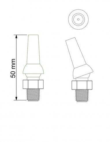 Round Nozzle ID 1,5 mm with 1/8 NPT Connector