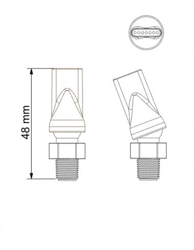 Buse Plate Orientable 7 Trous ID 1 mm avec...