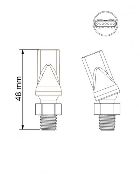 Tobera Plana 7 Agujeros ID 1 mm con Rosca 1/8 NPT