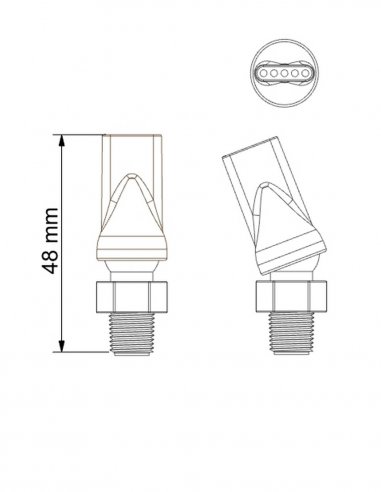 Flare Nozzle 5 Hole ID 1,5 mm with 1/8 NPT...
