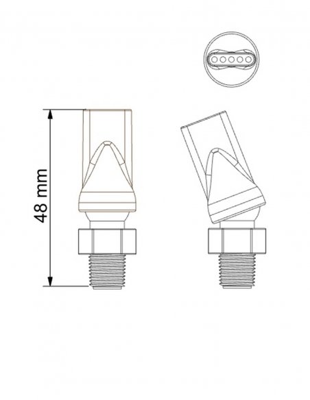 Tobera Plana 5 Agujeros ID 1,5 mm con Rosca 1/8 NPT