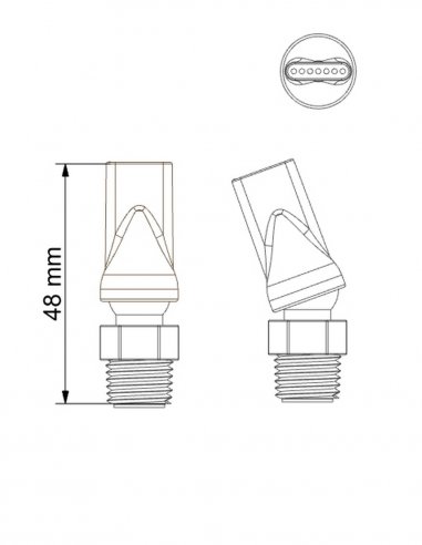 Flare Nozzle 7 Hole ID 1 mm with 1/4 NPT Connector