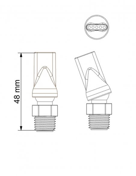Tobera Plana 5 Agujeros ID 1,5 mm con Rosca 1/4 NPT