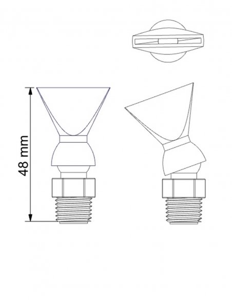 Flare Nozzle 25 X 2 mm with 1/4 NPT Connector