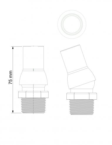 Round Nozzle ID 19 mm with 3/4 NPT Connector