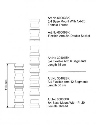 Flexible Arm 3/4 With Double 1/4 Female...