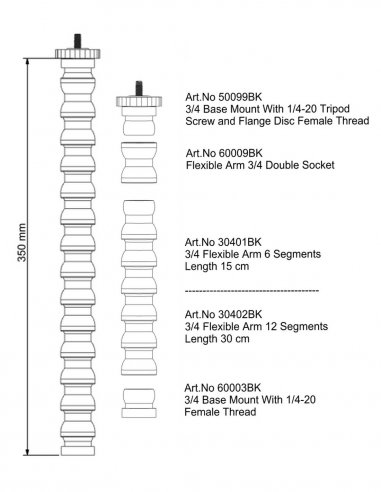 Flexible Arm With 1/4 Female Threaded Bolt and...