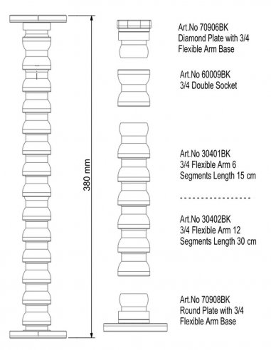 Flexible Arm with Plate Diamond and Round Plate...