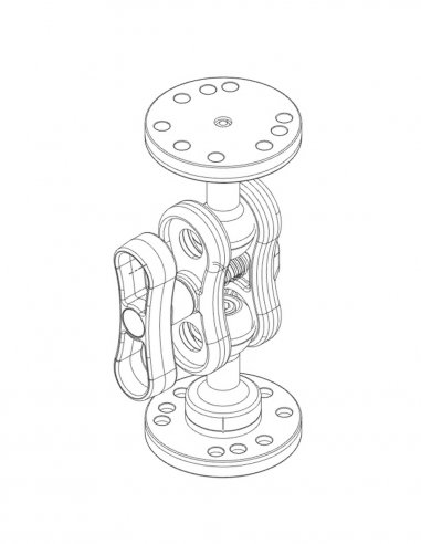 Universal Mount Double Ball Round Plate