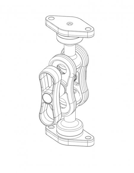 Universal Mount Double Ball with Plate Diamond