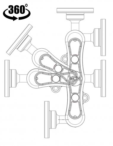 Universal Mount Double Ball Round Plate
