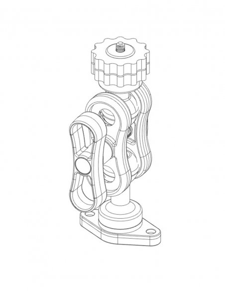 Support Universel à Double Boule avec Plaque Diamond et Vis 1/4 pour Caméra