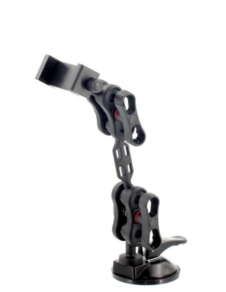 Soporte para Teléfono con Ventosa y Brazo Doble Bola 25 mm - 12 cm