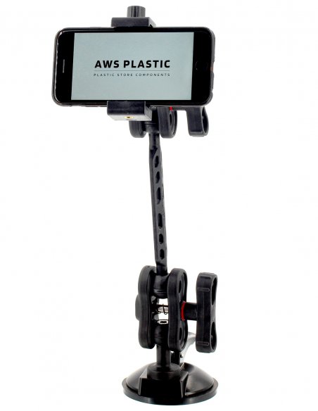 Phone Holder with Suction Cup and Arm with Double 1-Inch Ball 18 cm
