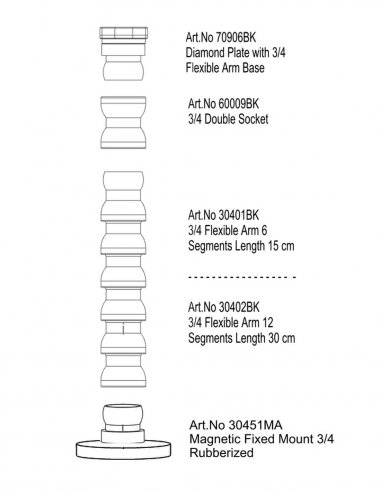 Flexible Arm with Plate Diamond and Magnet Base...