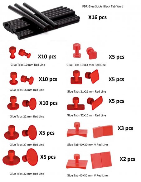 Klebeadapter-Set 60 Stk PDR Red Line