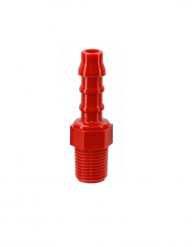 Nylon Hose Fitting 1/8 BSTP Male D 6 mm - Red