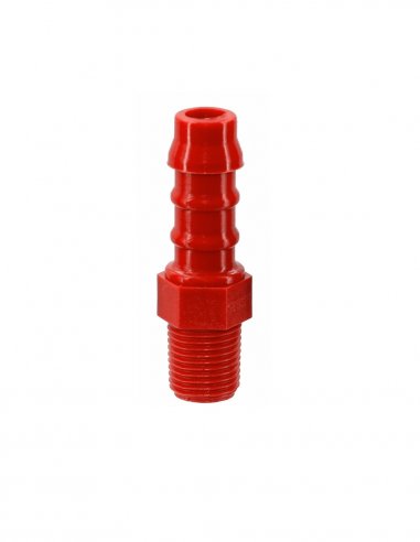Nylon Hose Fitting 1/8 BSTP Male 8 mm - Red