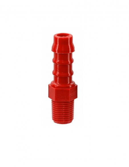 Nylon Hose Fitting 1/8 BSTP Male 8 mm - Red