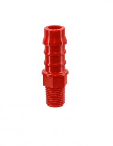 Nylon Hose Fitting 1/8 BSTP Male D 10 mm - Red