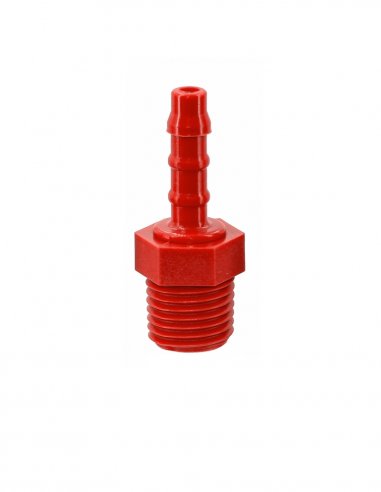 Nylon Hose Fitting 1/4 BSTP Male D 5 mm - Red