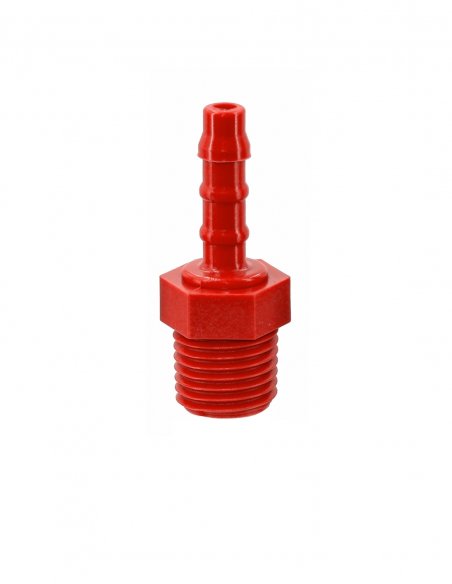 Nylon Hose Fitting 1/4 BSTP Male D 5 mm - Red