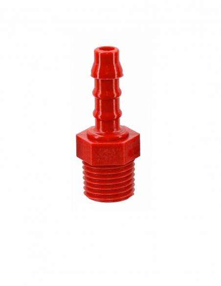Nylon Hose Fitting 1/4 BSTP Male D 6 mm - Red