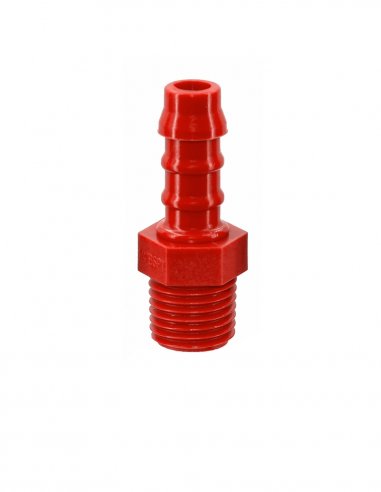 Conector de Manguera in Nylon 1/4 BSTP 8 mm - Red