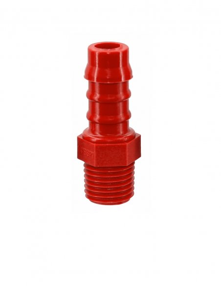 Raccord de Tuyau en Nylon avec Filetage Mâle Conique 1/4 BSTP 10 mm - Red