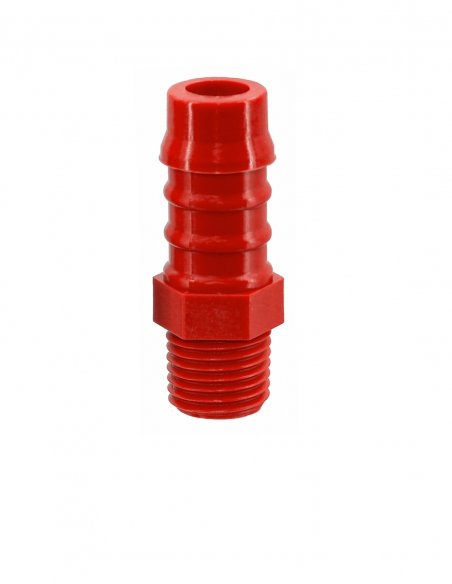 Nylon Schlauchtülle mit Aussengewinde 1/4 BSTP für Schlauch 12 mm - Red