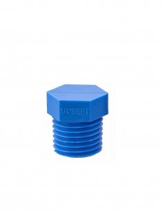 Bouchon Mâle Hexagonal 1/4 BSPT en Nylon