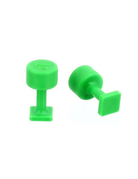 STORM TABS - Glue Tab 9 mm Square Death Center Smooth PDR Green Line