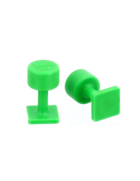 STORM TABS - Glue Tab 12 mm Square Death Center Smooth PDR Green Line