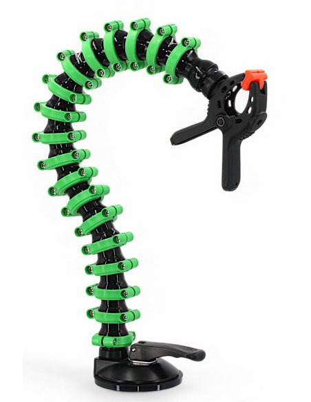 Flexibler Arm mit Saugnapf und Klemme